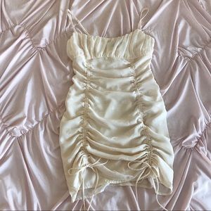 SOLD ✨ Cream Ruched Dress 🦢